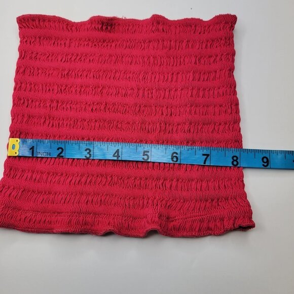 Fuchsia Sexy Crop Top Strapless Tube Top Smocked Stretchy Summer Ba… - Picture 10 of 12